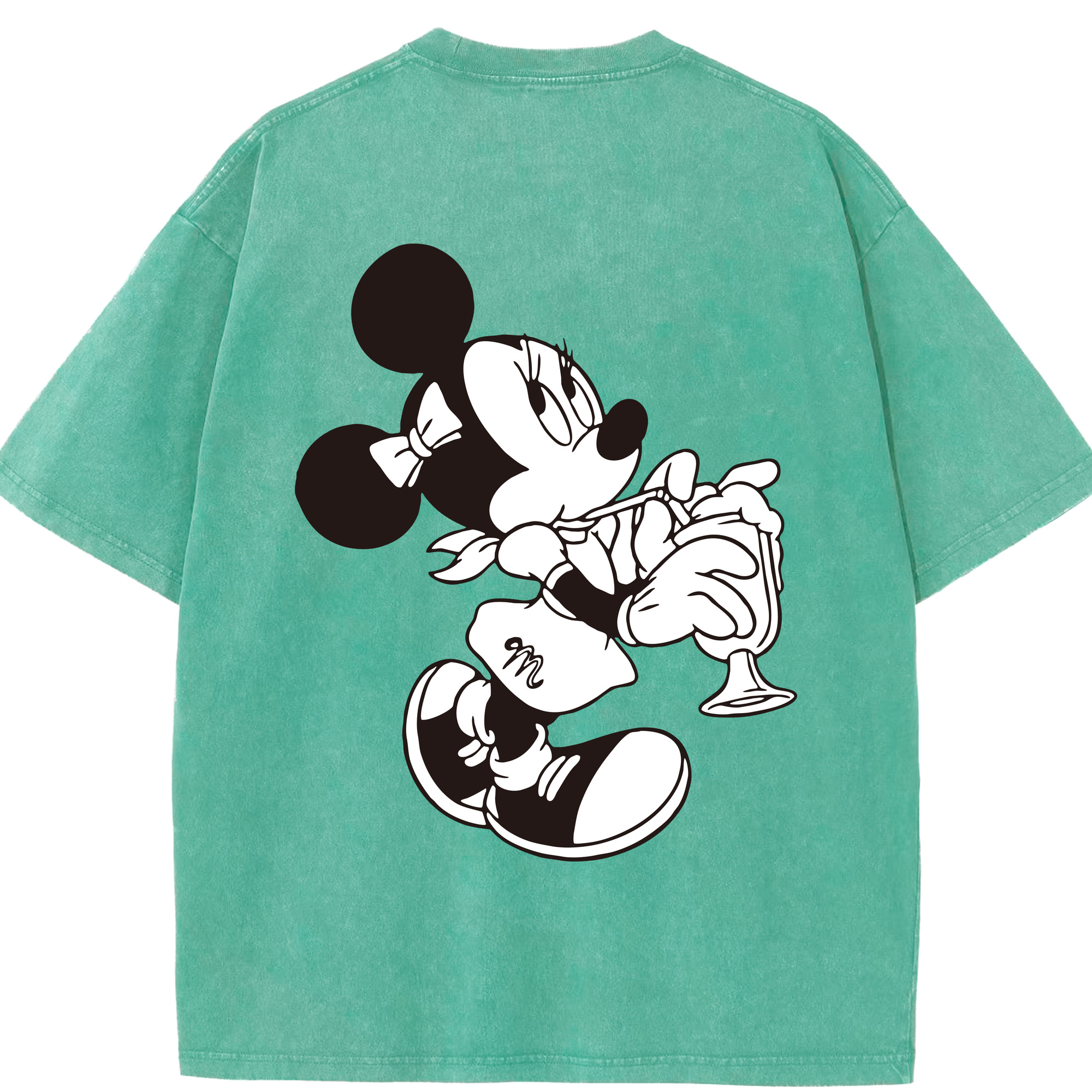 （画像用） ミッキーマウス Mickey Mouse 綿100% ヴィンテージ風 半袖Tシャツ（背面プリント）